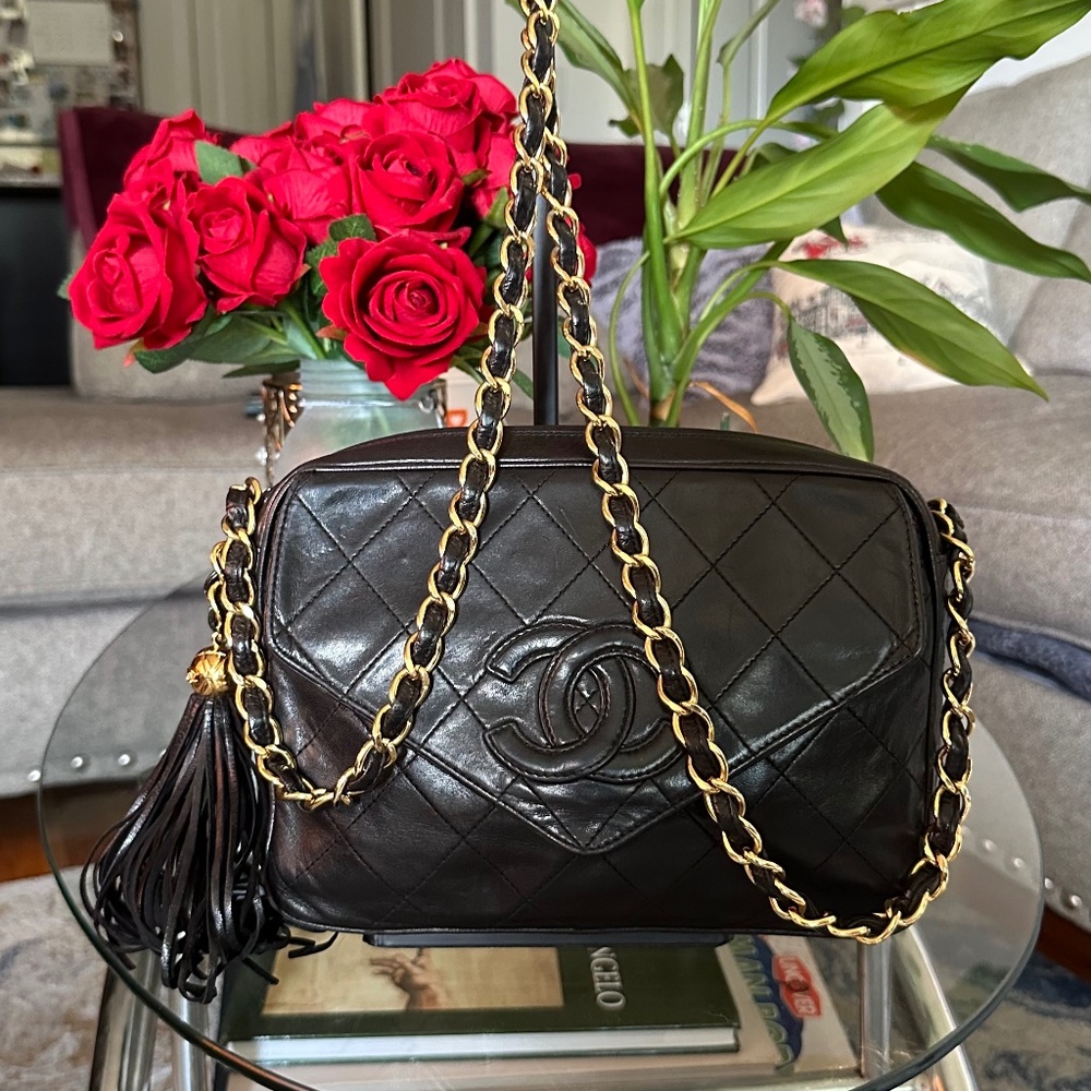 Brown Lambskin Chanel Camera Bag Crossbody